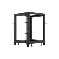 LANBERG Open rack 19", 15U, 600x600-1100, podesivi, crni